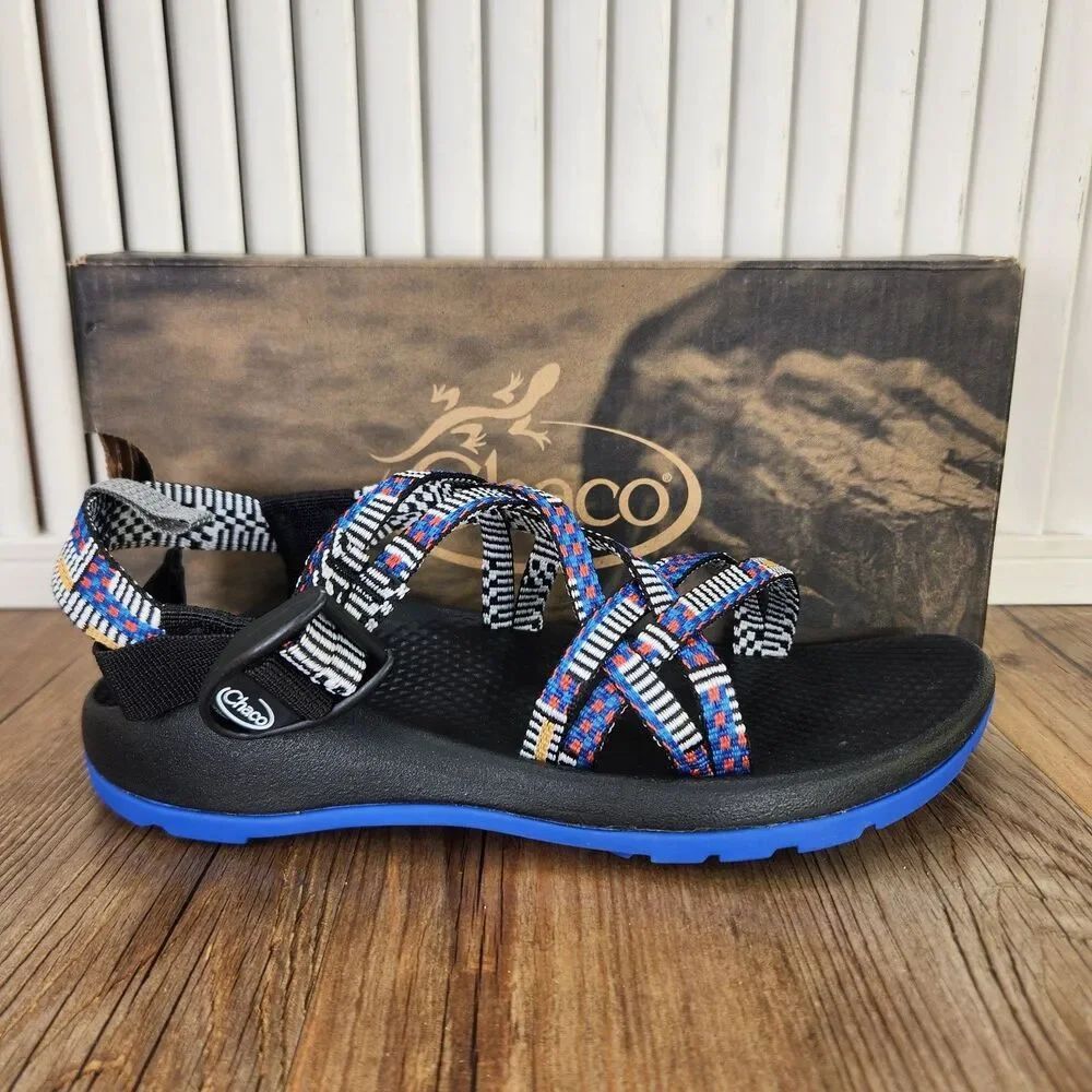 Chaco ZX/1 Ecotread Kid Sz 4 M Mantel Cerulean Blue Hiking Beach Strappy Sandals